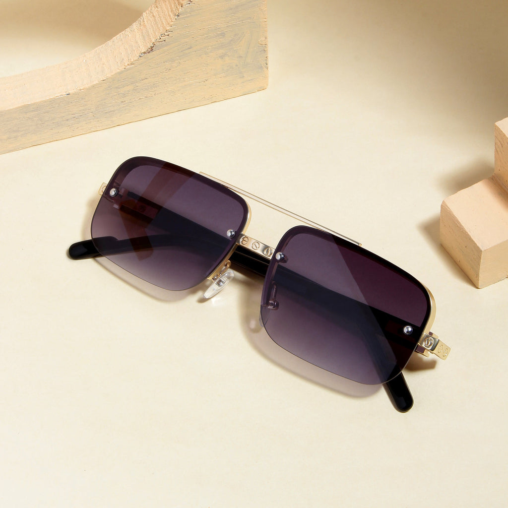 SP2317 Gold and Black Gradient Rectangle Sunglasses