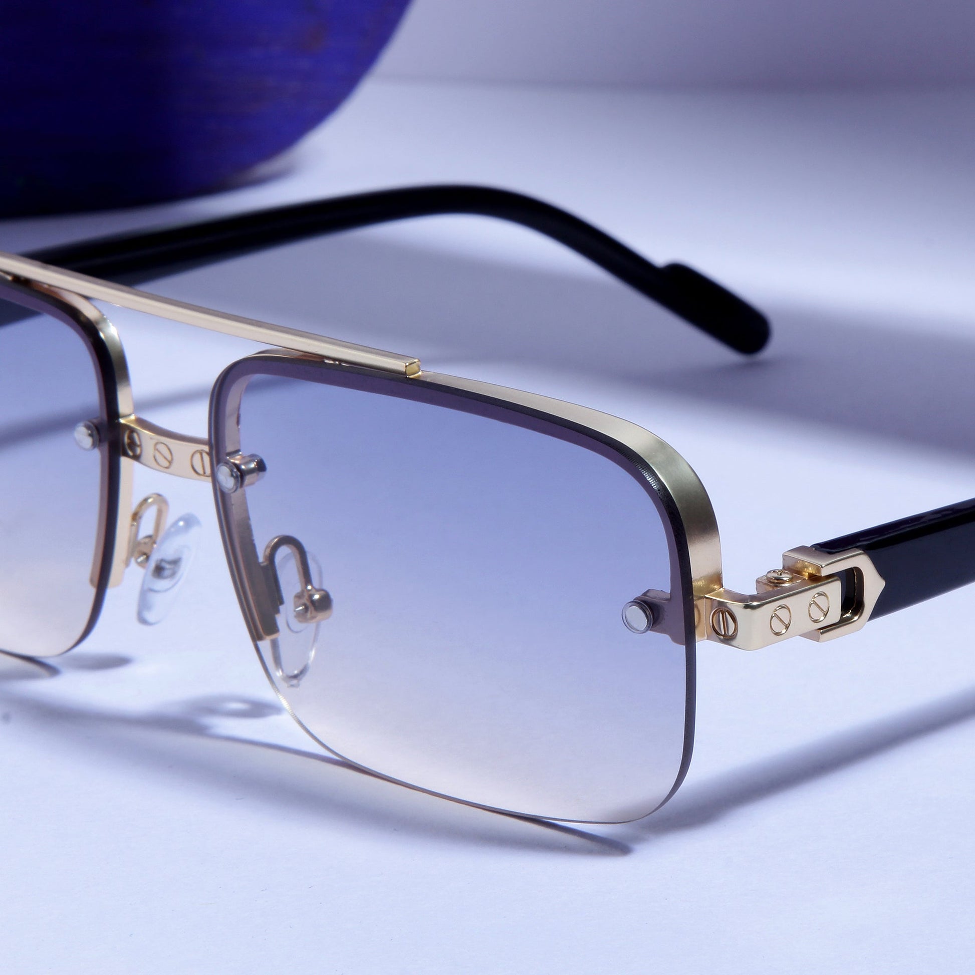 SP2317 Black Peach Gradient Rectangle Sunglasses