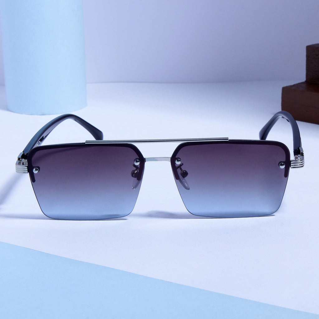 SP2349 Black Blue Gradient Rectangle Sunglasses