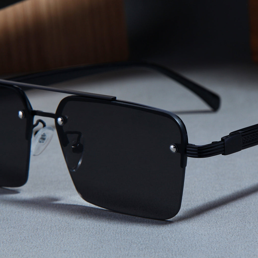 SP2349 Black Rectangle Sunglasses