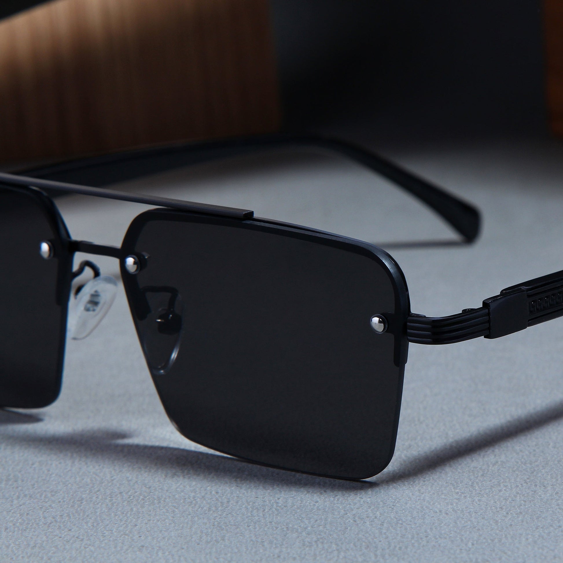 SP2349 Black Rectangle Sunglasses